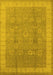 Machine Washable Oriental Yellow Industrial Rug, wshurb1333yw