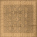 Square Oriental Brown Industrial Rug, urb1333brn