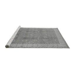 Sideview of Machine Washable Oriental Gray Industrial Rug, wshurb1333gry