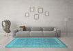 Machine Washable Oriental Light Blue Industrial Rug in a Living Room, wshurb1333lblu