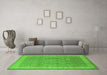 Machine Washable Oriental Green Industrial Area Rugs in a Living Room,, wshurb1333grn