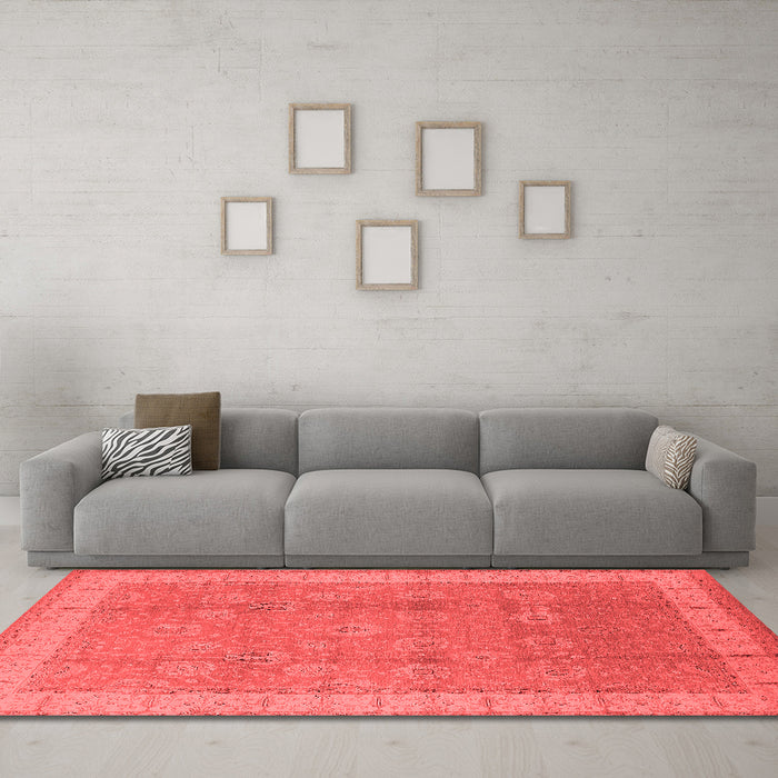 Industrial Red Washable Rugs