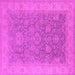 Square Oriental Pink Traditional Rug, urb1334pnk