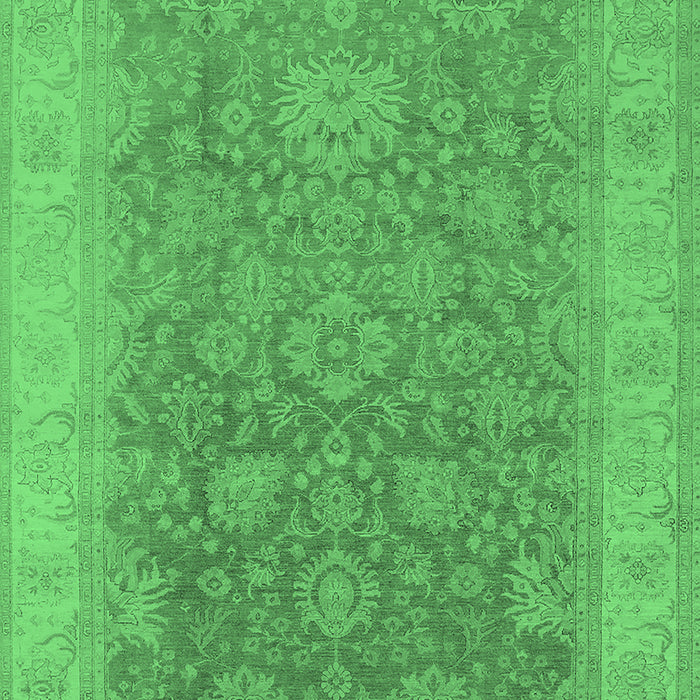 Machine Washable Oriental Emerald Green Traditional Area Rugs, wshurb1334emgrn