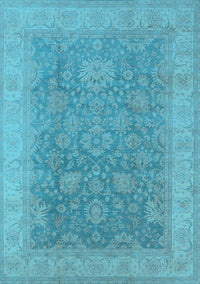 Oriental Light Blue Traditional Rug, urb1334lblu