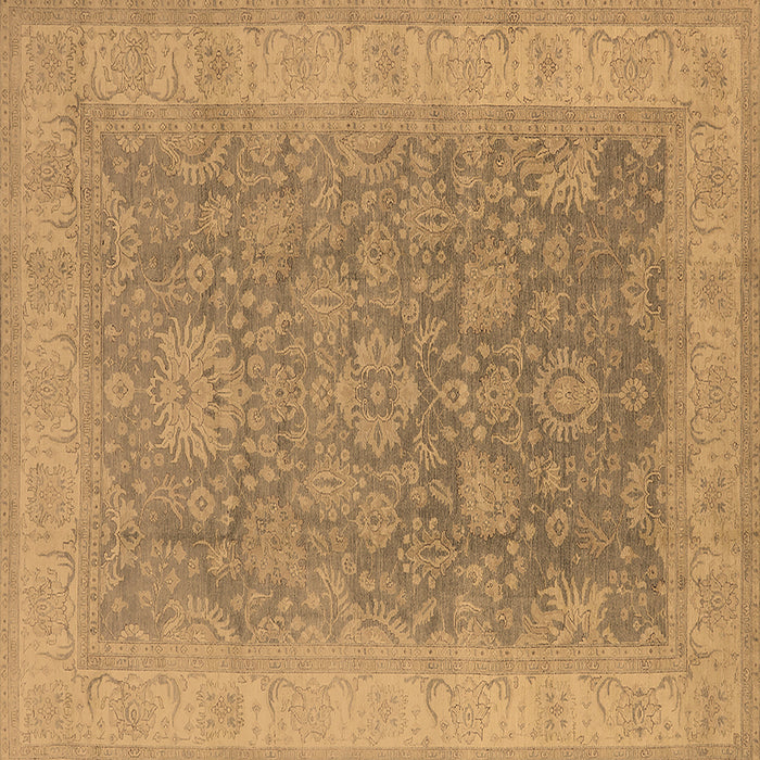 Square Oriental Brown Traditional Rug, urb1334brn