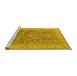 Sideview of Machine Washable Oriental Yellow Traditional Rug, wshurb1334yw