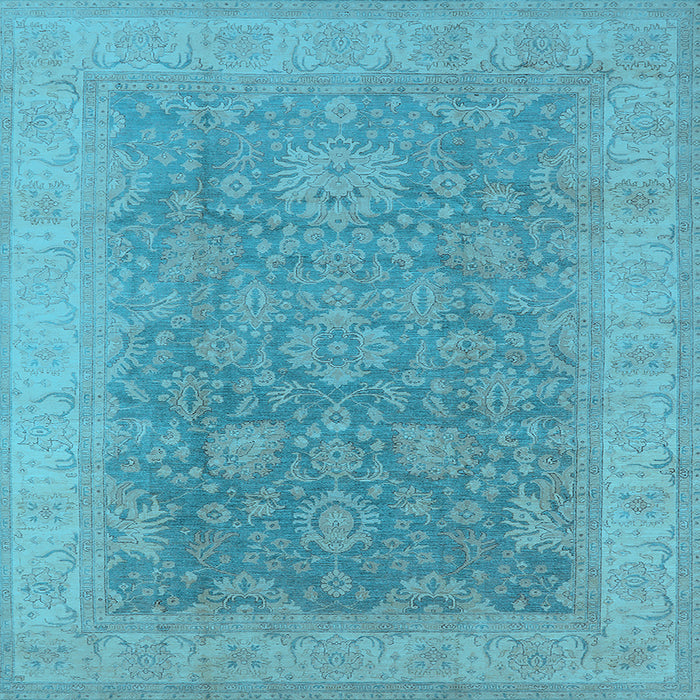 Square Oriental Light Blue Traditional Rug, urb1334lblu