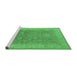 Sideview of Machine Washable Oriental Emerald Green Traditional Area Rugs, wshurb1334emgrn
