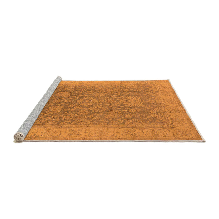 Sideview of Machine Washable Oriental Orange Traditional Area Rugs, wshurb1334org