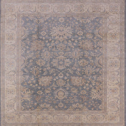 Square Mid-Century Modern Rose Purple Oriental Rug, urb1334