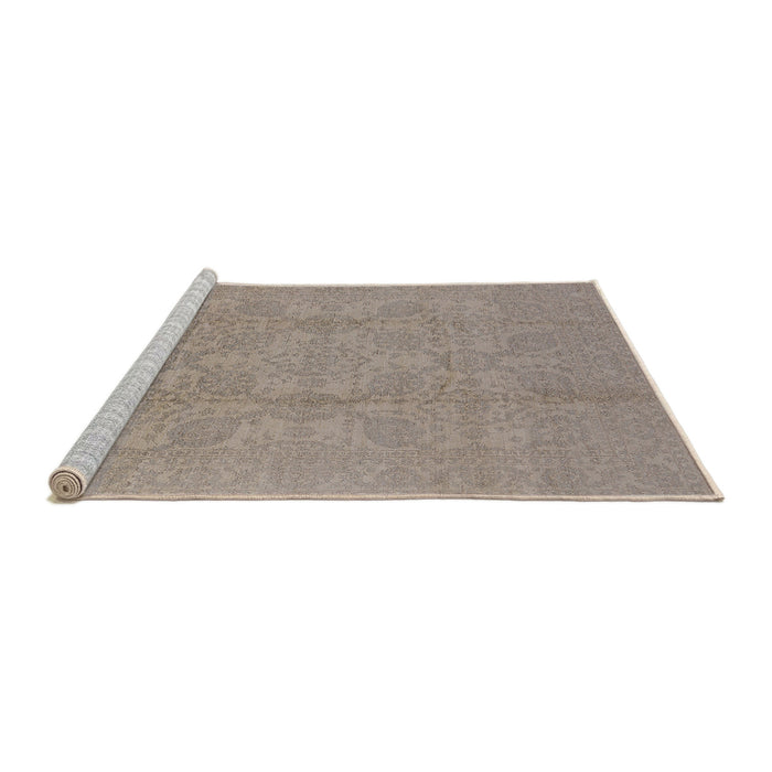 Sideview of Machine Washable Industrial Modern Dark Almond Brown Rug, wshurb1335
