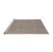 Sideview of Machine Washable Industrial Modern Dark Almond Brown Rug, wshurb1335