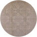 Round Mid-Century Modern Dark Almond Brown Oriental Rug, urb1335