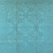 Square Oriental Light Blue Traditional Rug, urb1335lblu