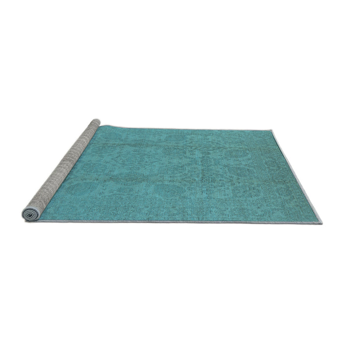Sideview of Machine Washable Oriental Light Blue Traditional Rug, wshurb1335lblu