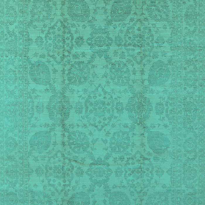Machine Washable Oriental Turquoise Traditional Area Rugs, wshurb1335turq