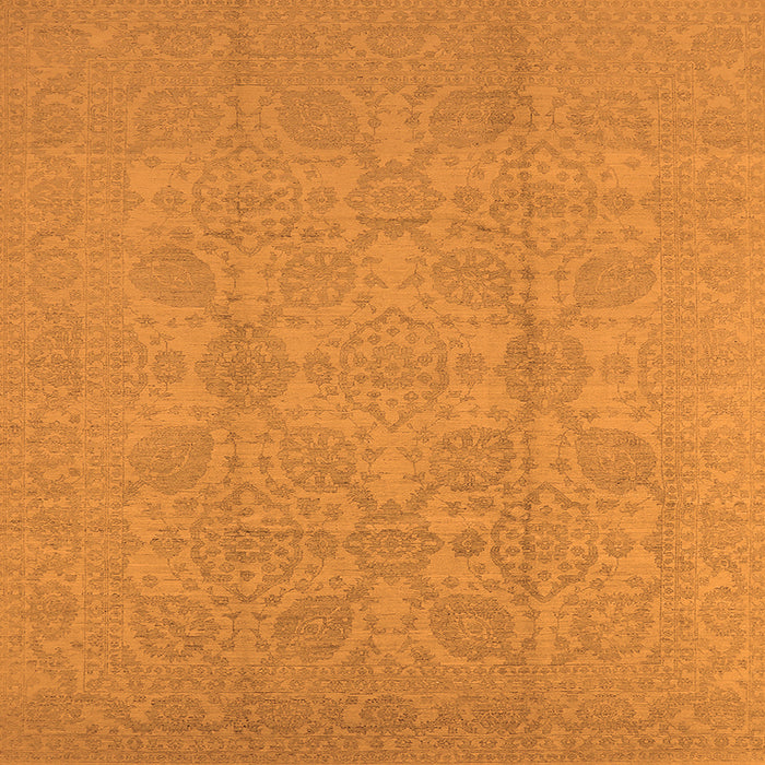 Square Machine Washable Oriental Orange Traditional Area Rugs, wshurb1335org
