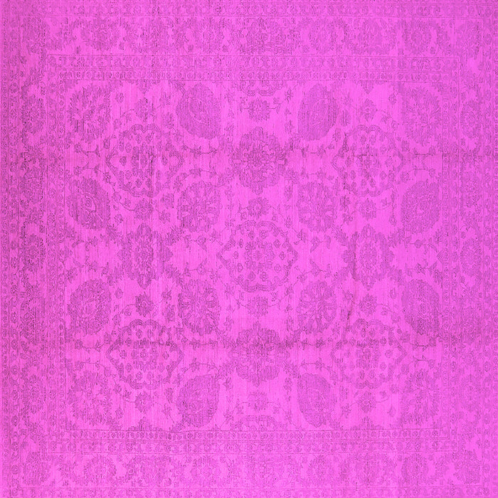 Square Machine Washable Oriental Pink Traditional Rug, wshurb1335pnk