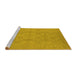 Sideview of Machine Washable Oriental Yellow Traditional Rug, wshurb1335yw