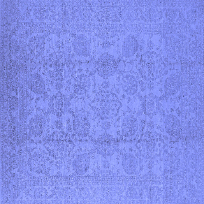 Square Machine Washable Oriental Blue Traditional Rug, wshurb1335blu
