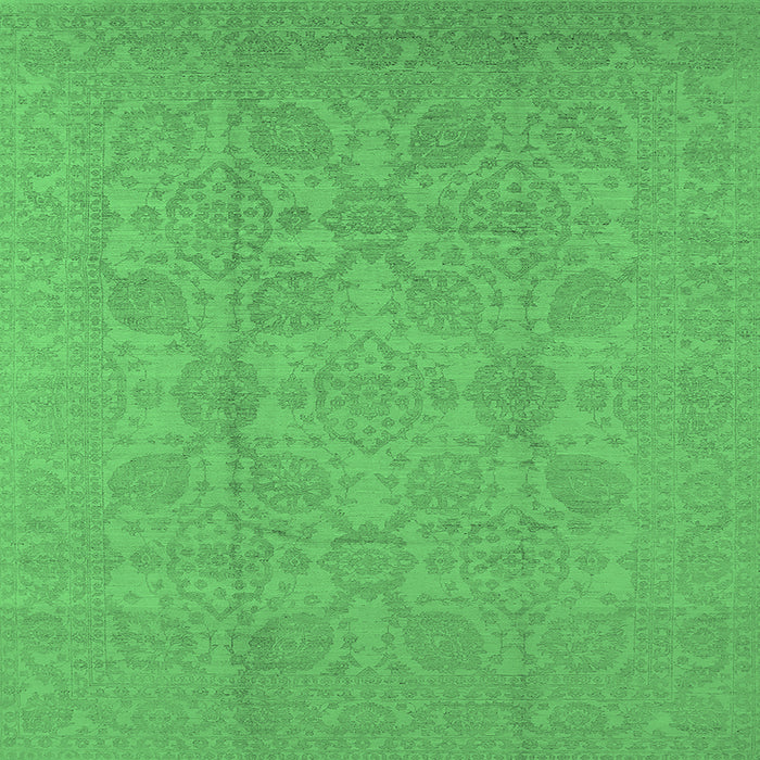 Square Oriental Emerald Green Traditional Rug, urb1335emgrn