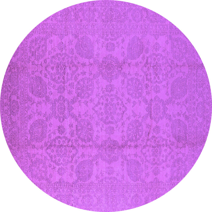 Round Oriental Purple Traditional Rug, urb1335pur