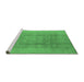 Sideview of Machine Washable Oriental Emerald Green Industrial Area Rugs, wshurb1336emgrn