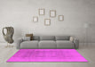 Machine Washable Oriental Pink Industrial Rug in a Living Room, wshurb1336pnk