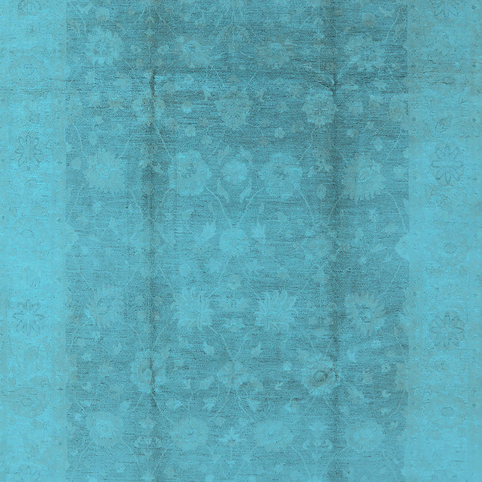 Machine Washable Oriental Light Blue Industrial Rug, wshurb1336lblu