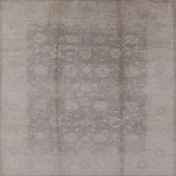 Square Mid-Century Modern Rose Purple Oriental Rug, urb1336