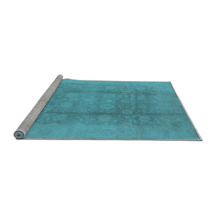 Sideview of Machine Washable Oriental Light Blue Industrial Rug, wshurb1336lblu
