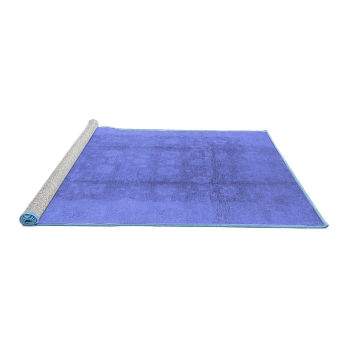 Sideview of Machine Washable Oriental Blue Industrial Rug, wshurb1336blu