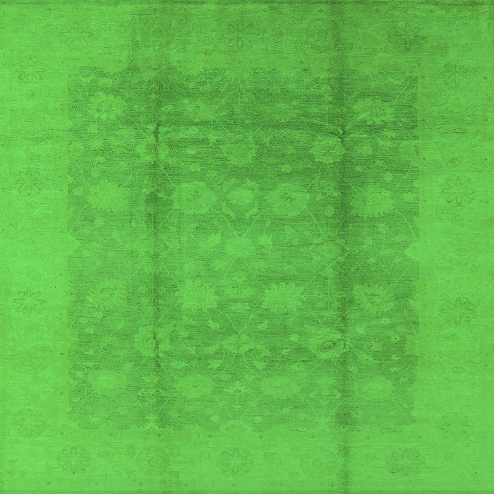 Square Oriental Green Industrial Rug, urb1336grn