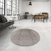 Round Machine Washable Industrial Modern Rose Dust Purple Rug in a Office, wshurb1336