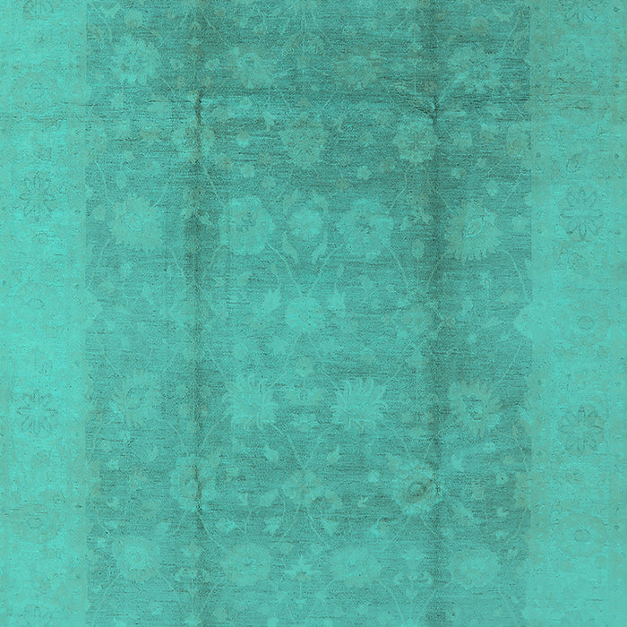 Machine Washable Oriental Turquoise Industrial Area Rugs, wshurb1336turq