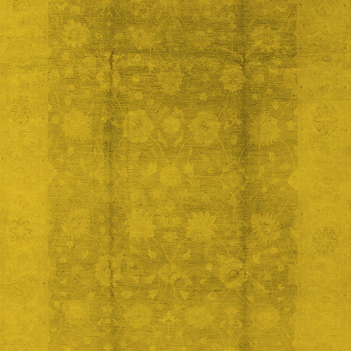 Machine Washable Oriental Yellow Industrial Rug, wshurb1336yw