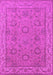 Machine Washable Oriental Pink Traditional Rug, wshurb1337pnk