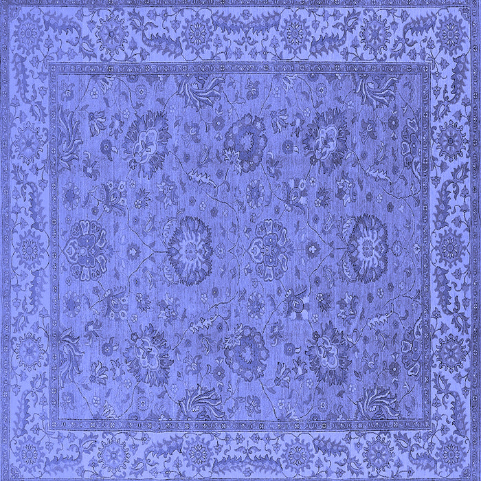 Square Oriental Blue Traditional Rug, urb1337blu