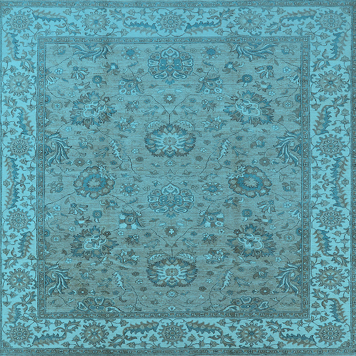 Square Oriental Light Blue Traditional Rug, urb1337lblu