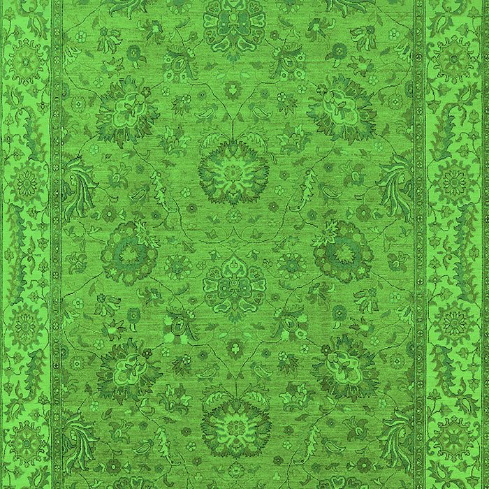 Machine Washable Oriental Green Traditional Area Rugs, wshurb1337grn