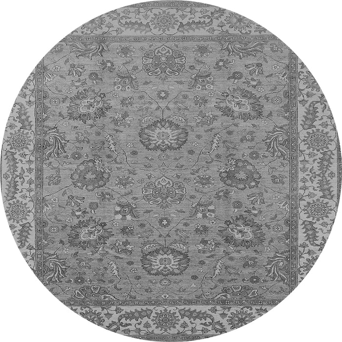 Round Oriental Gray Traditional Rug, urb1337gry