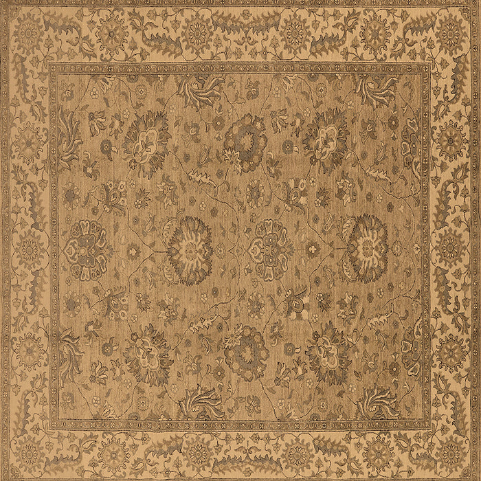 Square Machine Washable Oriental Brown Traditional Rug, wshurb1337brn