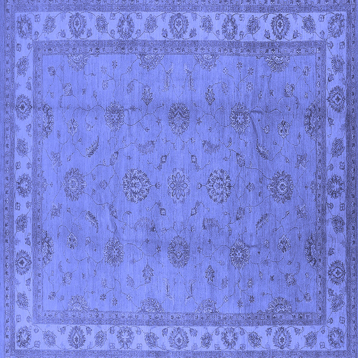 Square Machine Washable Oriental Blue Traditional Rug, wshurb1338blu