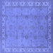 Square Machine Washable Oriental Blue Traditional Rug, wshurb1338blu