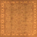 Square Oriental Orange Traditional Rug, urb1338org