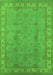 Machine Washable Oriental Green Traditional Area Rugs, wshurb1338grn