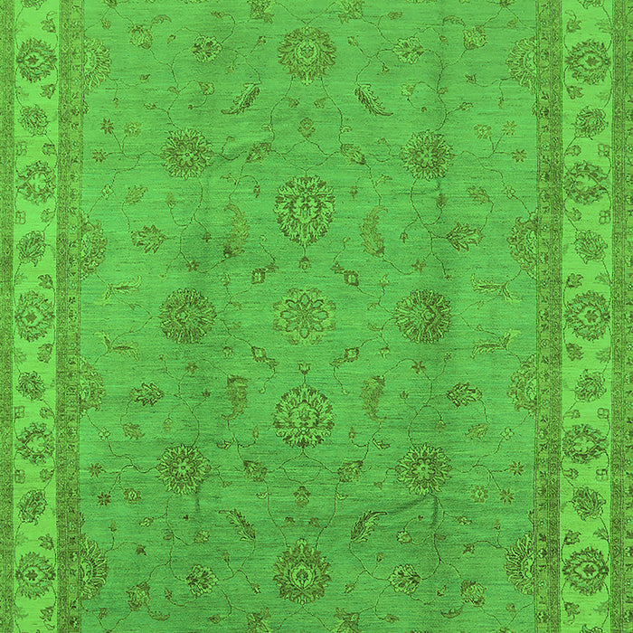 Machine Washable Oriental Green Traditional Area Rugs, wshurb1338grn