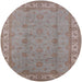 Round Machine Washable Industrial Modern Rose Dust Purple Rug, wshurb1338