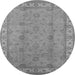 Round Oriental Gray Traditional Rug, urb1338gry